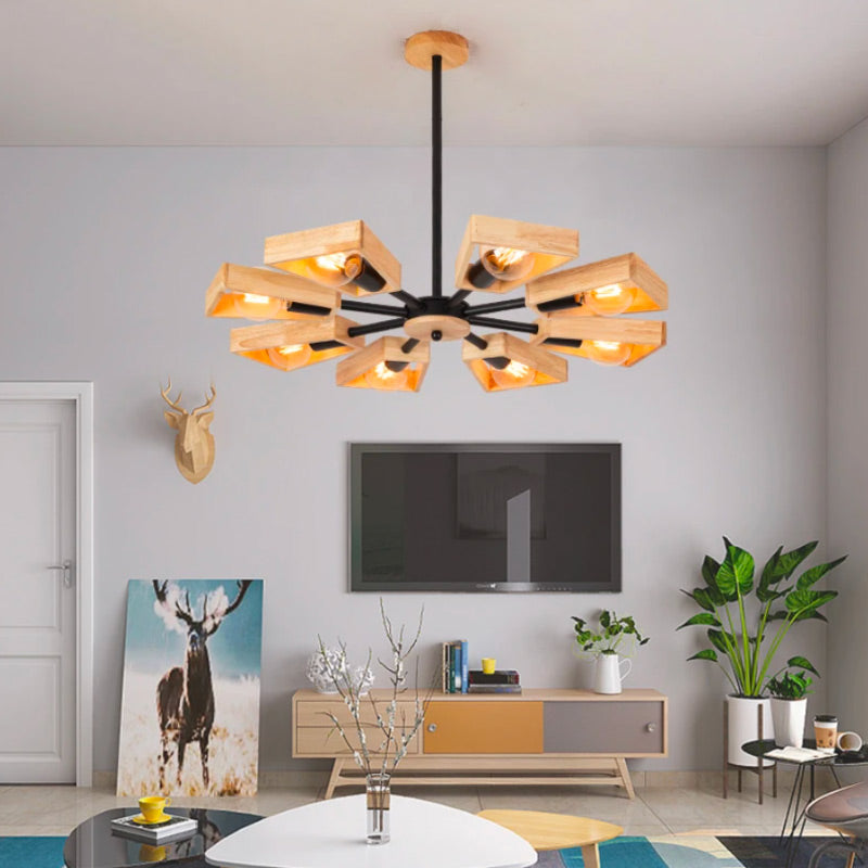 Lustre Bois Moderne Industriel Befly | Lumiart – LumiArt