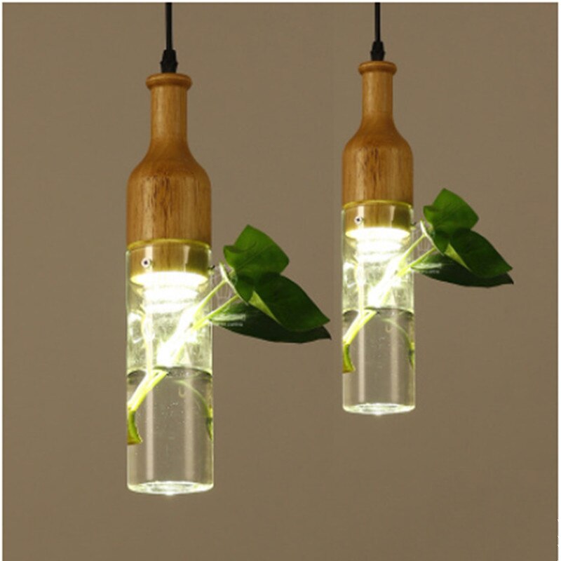 Planta - Suspension de plante en verre et bois