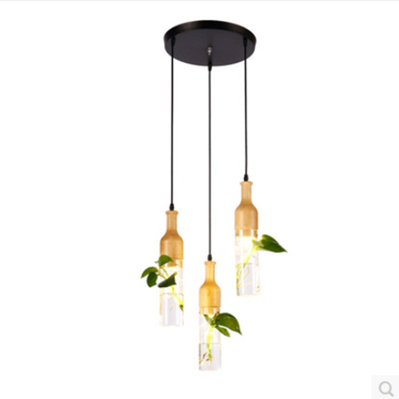 Planta - Suspension de plante en verre et bois
