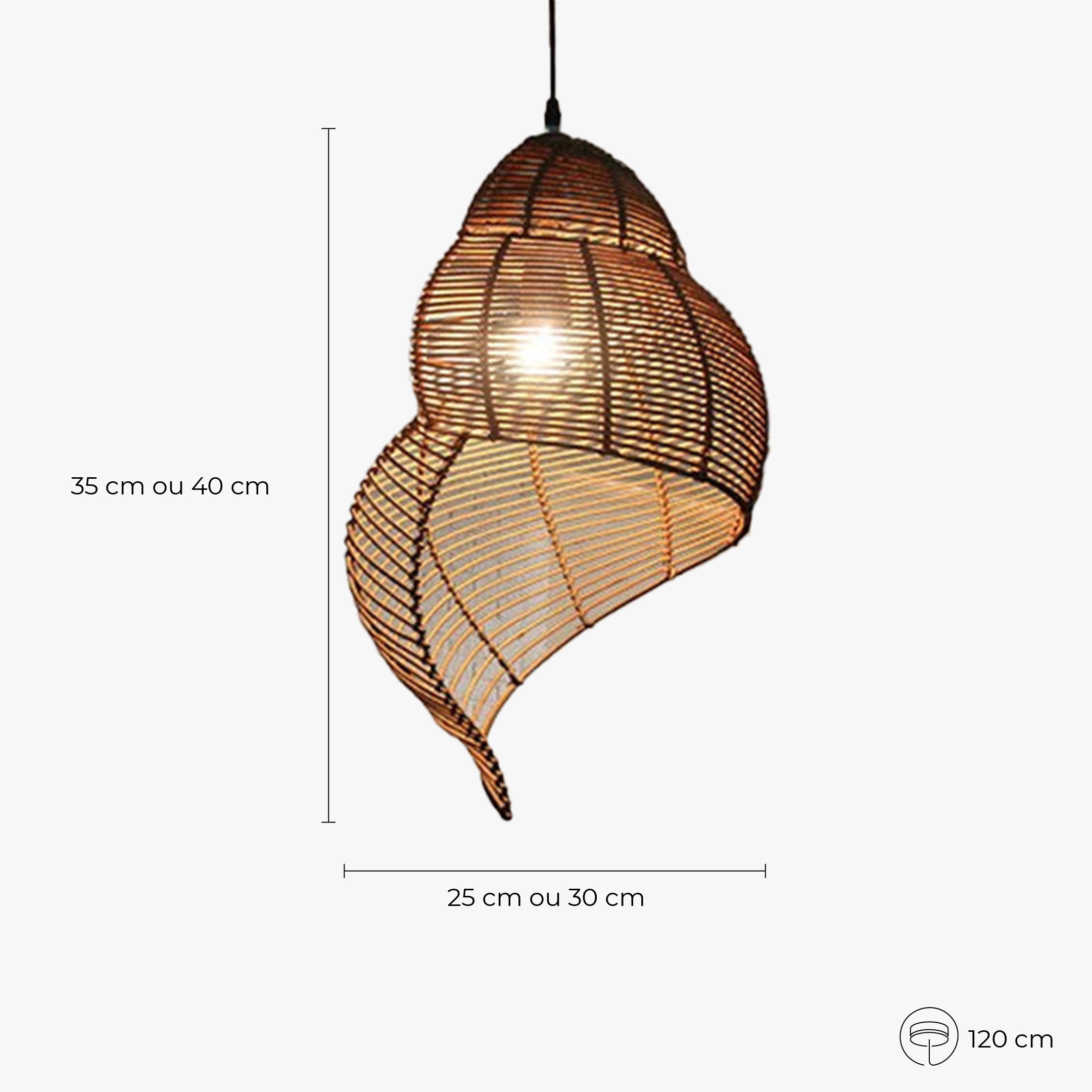 Suspension Luminaire Bambou Tressé Main Dimensions