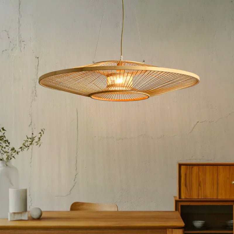 Grande Suspension Luminaire Rotin design