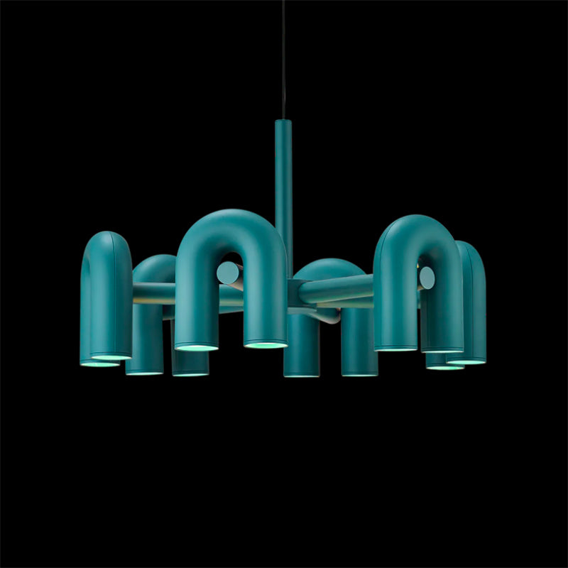 Suspension Luminaire Design Art Déco bleu