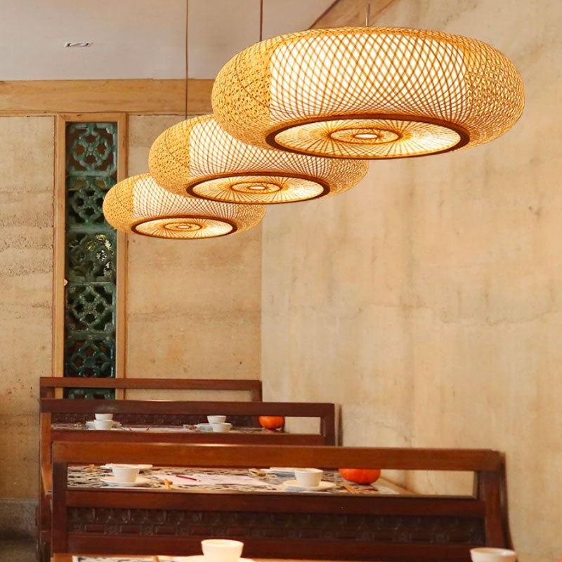 Suspension Luminaire Bambou salon