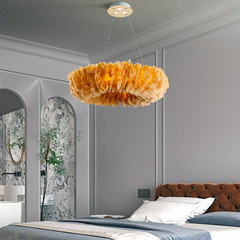 Luminaire Chambre Plume orange