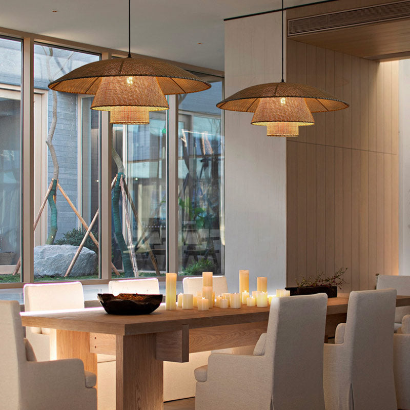 Suspension Luminaire en osier Japonais Cuisine