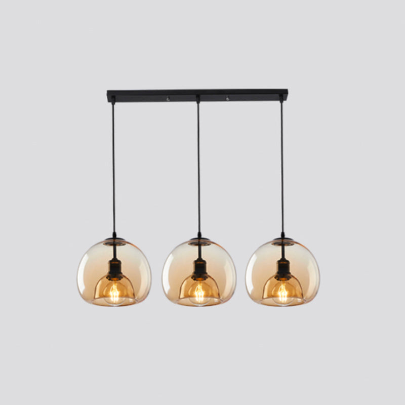 Suspension Luminaire Moderne Verre îlot cuisine 3 têtes