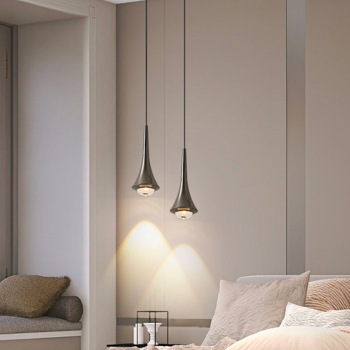 Luminaire Suspension Design Moderne gris