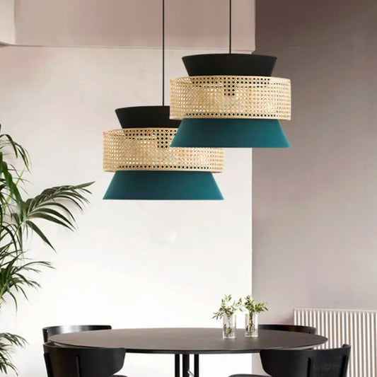 Suspension Luminaire Design Osier Rotin pas cher