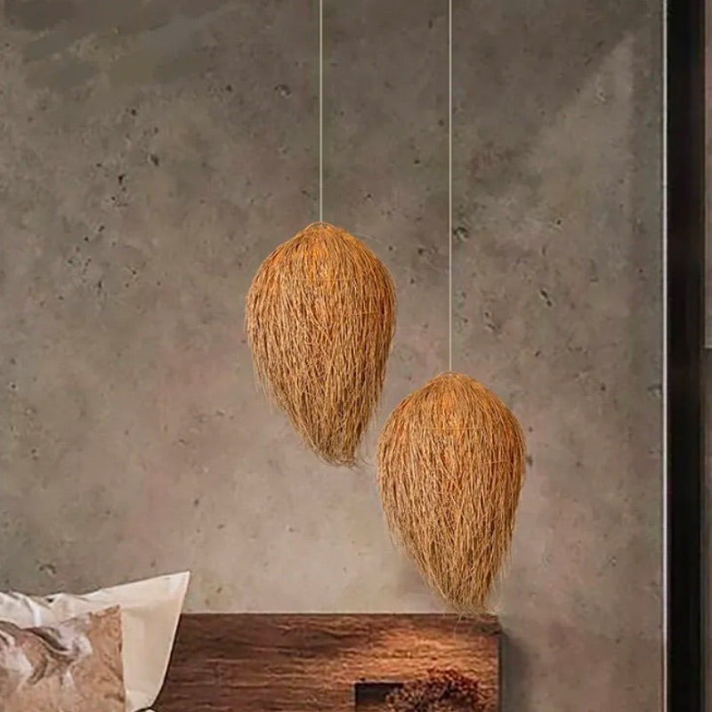 Lustre Bois Osier Cavena | Lumiart