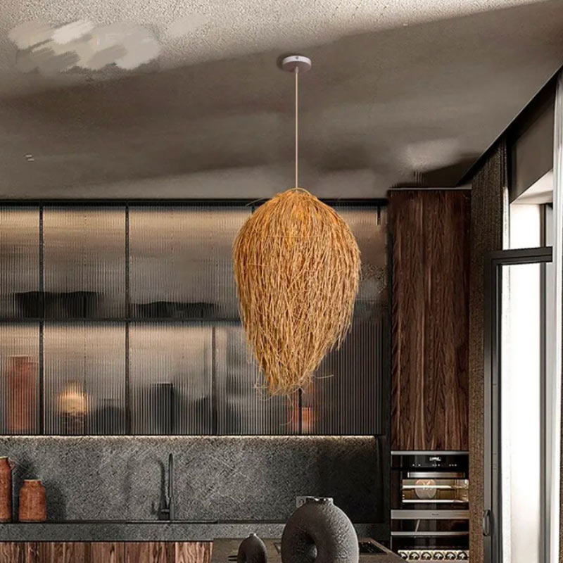 Lustre Bois Osier Cavena | Lumiart