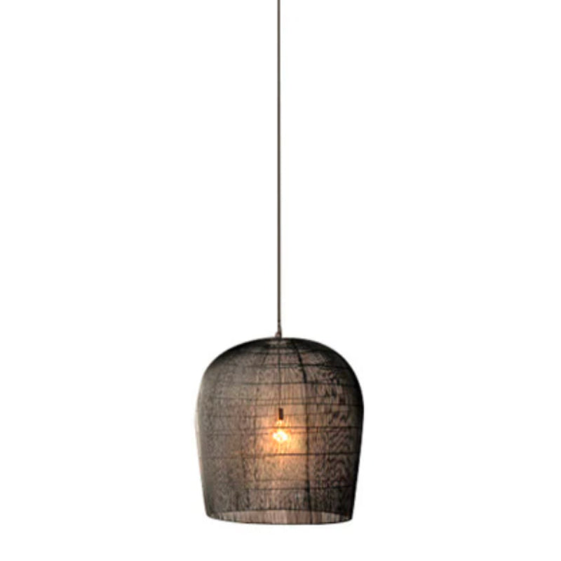 Suspension Luminaire Rotin Noir lumiart