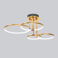 Suspension Luminaire moderne cercle doré 4 anneaux